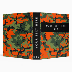 Green and  Orange Camo, Camouflage, Military, Army Binder