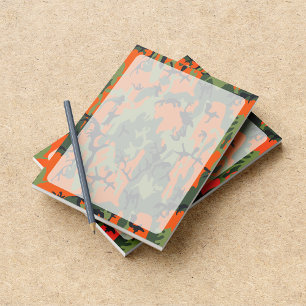 Green and Orange Camo, Camouflage, Military, Army Notepad