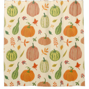 Green and orange pumpkins, seamless pattern.