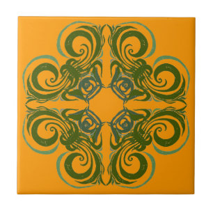 Green and Orange Retro Tiles