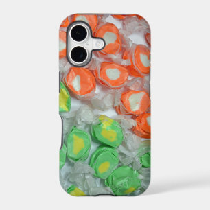 Green and orange taffy candy iphone case