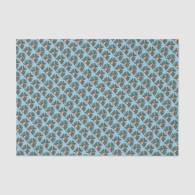 Green and Orange Twin Fin Fish Tissue Paper (Front)