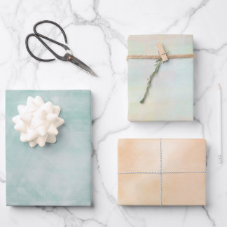 Green and Orange Variegated Watercolor Wrapping Paper Sheet