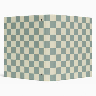 Green and Pale Yellow Chequerboard Binder