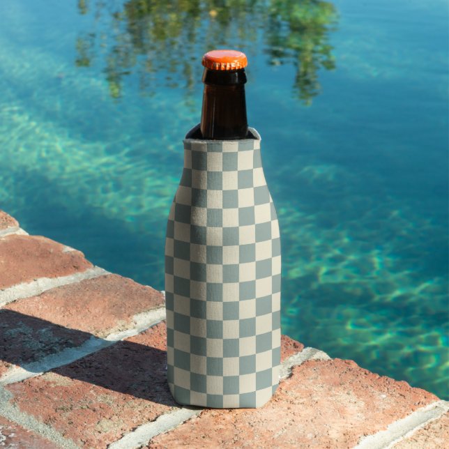 Green and Pale Yellow Chequerboard Bottle Cooler (In Situ Pool)
