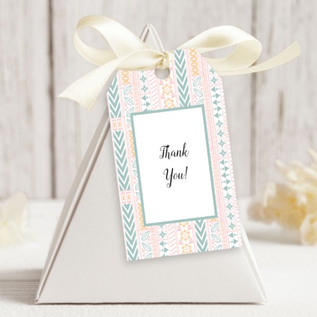 Green and Peach Geometric Gift Tags (Creator Uploaded)
