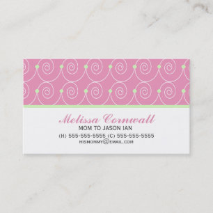 Green and Pink Calling Cards