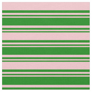 Green and Pink Coloured Striped Pattern Fabric