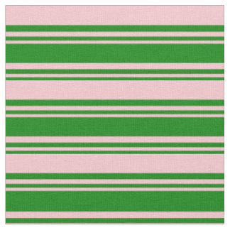 Green and Pink Coloured Striped Pattern Fabric