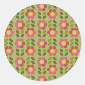 Green and Pink Floral Sticker - Bloom & Stick