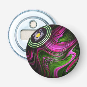 Green And Pink Lawn Bowl, Magnetic Bottle Opener