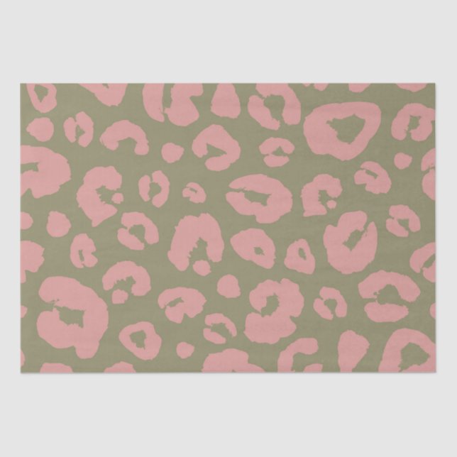 Green and Pink Leopard Pattern Tissue Paper (Front)