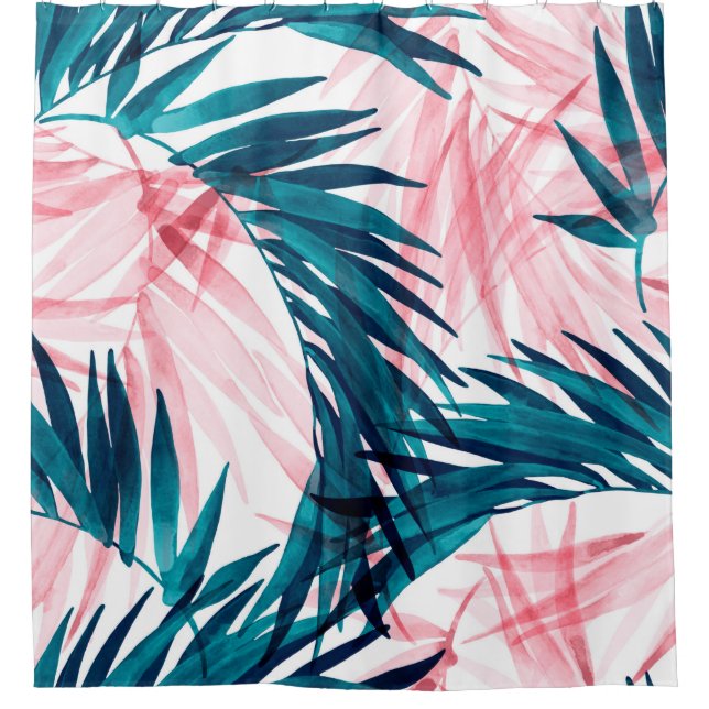 Green and pink palm leaves pattern (Front)