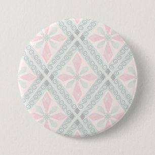 Green and pink pastel diamond pattern 3 inch round button