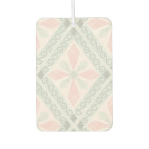 Green and pink pastel diamond pattern air freshener