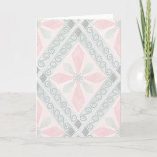 Green and pink pastel diamond pattern announcement