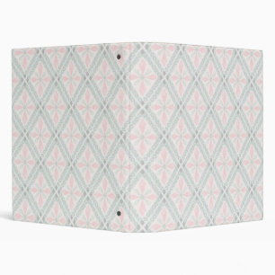 Green and pink pastel diamond pattern binder
