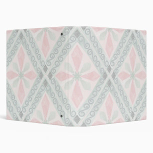 Green and pink pastel diamond pattern binder