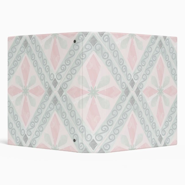 Green and pink pastel diamond pattern binder (Background)