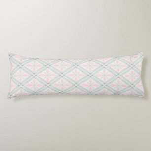 Green and pink pastel diamond pattern body pillow