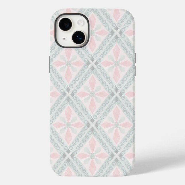 Green and pink pastel diamond pattern Case-Mate iPhone case (Back)