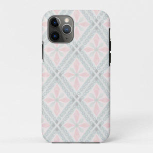 Green and pink pastel diamond pattern iPhone 11 pro case