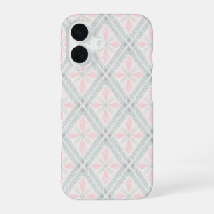 Green and pink pastel diamond pattern iPhone 16 case
