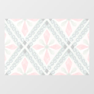 Green and pink pastel diamond pattern window cling