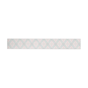 Green and pink pastel diamond pattern wrap around label