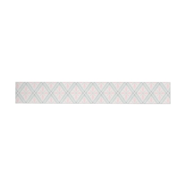 Green and pink pastel diamond pattern wrap around label (Individual)