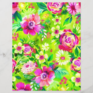 Green and pink pattern scrapbook paper