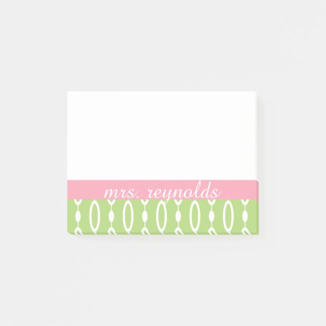 Green and Pink Post It Notes - Personalize (Front)