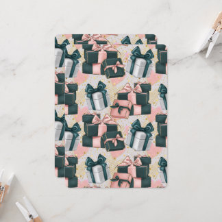 Green and pink presents invitation