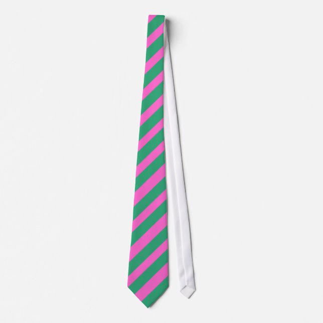 Green and Pink striped tie (Front)