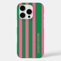 Green and Pink  Stripes Pattern Personalized 