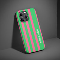 Green and Pink  Stripes Pattern Personalized 