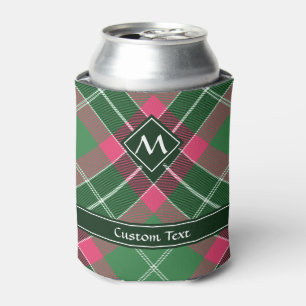 Green and Pink Tartan Can Cooler