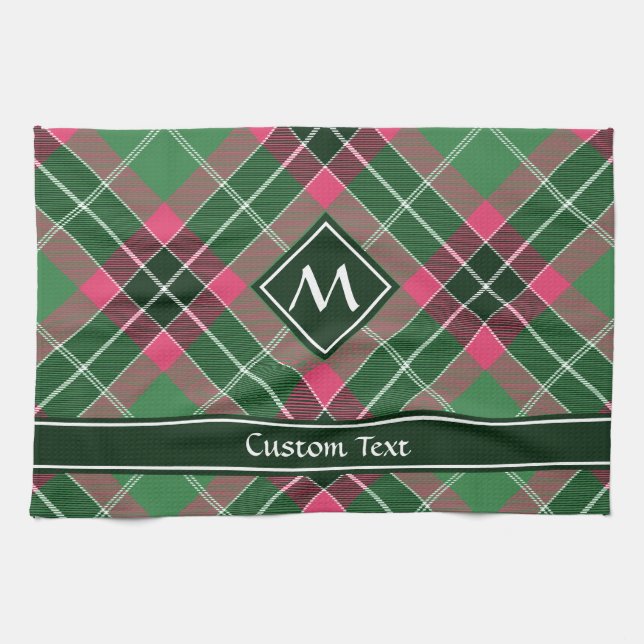 Green and Pink Tartan Kitchen Towel (Horizontal)
