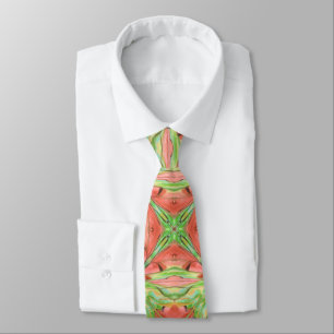 Green And Pink Watercolor Abstract Pattern  Tie
