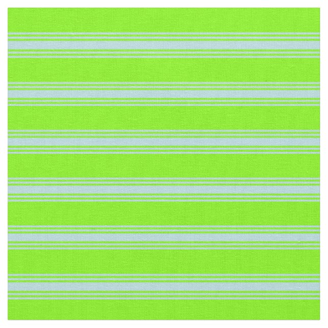 Green and Powder Blue Lined/Striped Pattern Fabric (Close Up)