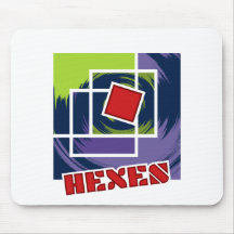 Green and Purple Abstract Rebel Squares with Hexes