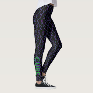 Green and Purple Awareness Ribbon Custom Leggings