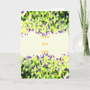 green and purple blooms card