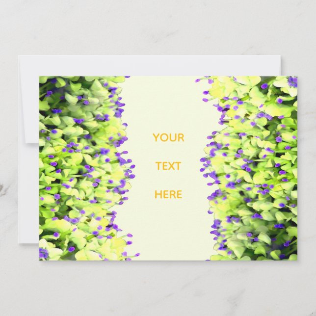 green and purple blooms invitation (Front)
