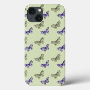 Green and Purple Butterflies iPhone 13 Case