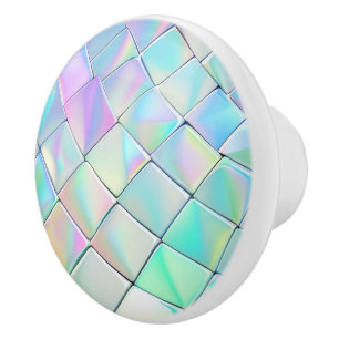 Green and Purple Holographic Pattern Ceramic Knob