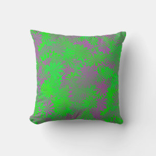 Green and Purple Leaf Pillow