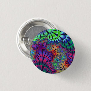 Green and Purple Melt 1 Inch Round Button