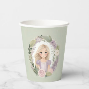 Green and Purple Rapunzel Paper Cups