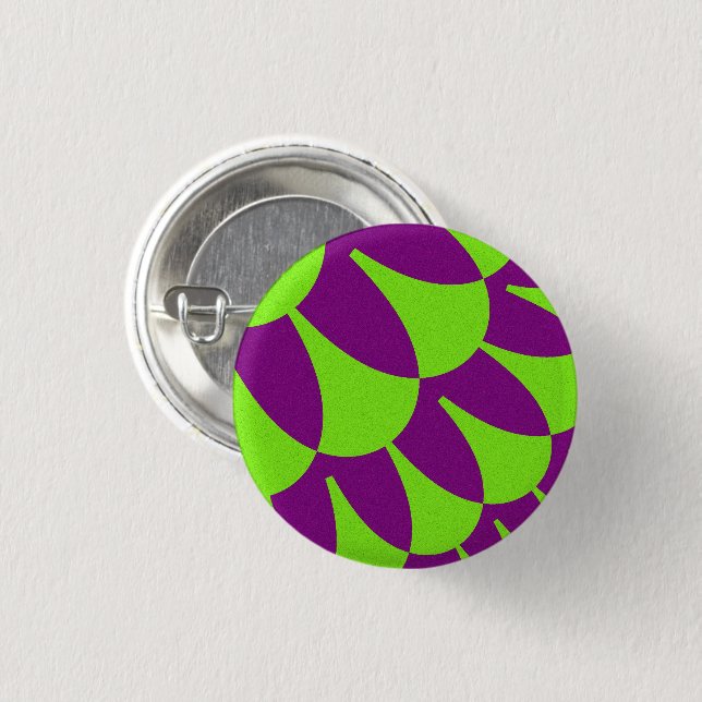 Green and Purple Scales 1 Inch Round Button (Front & Back)